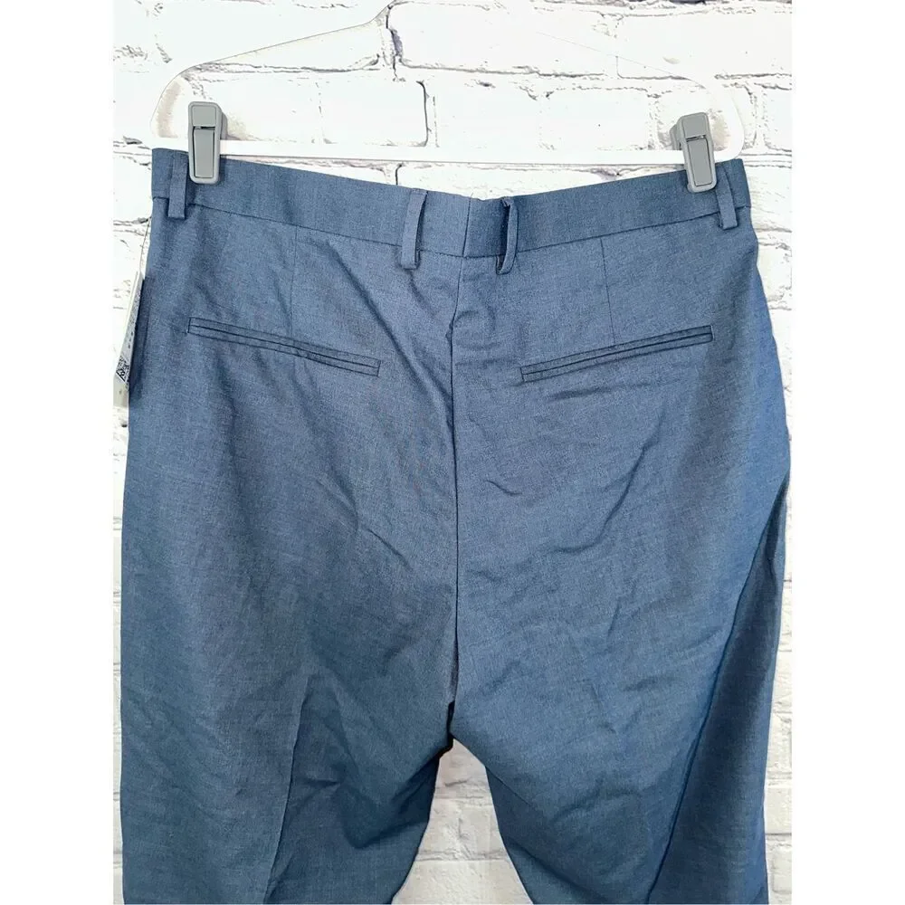 H&M Men’s Dress Pants 38R Slim Fit Stretch Gray/Blue